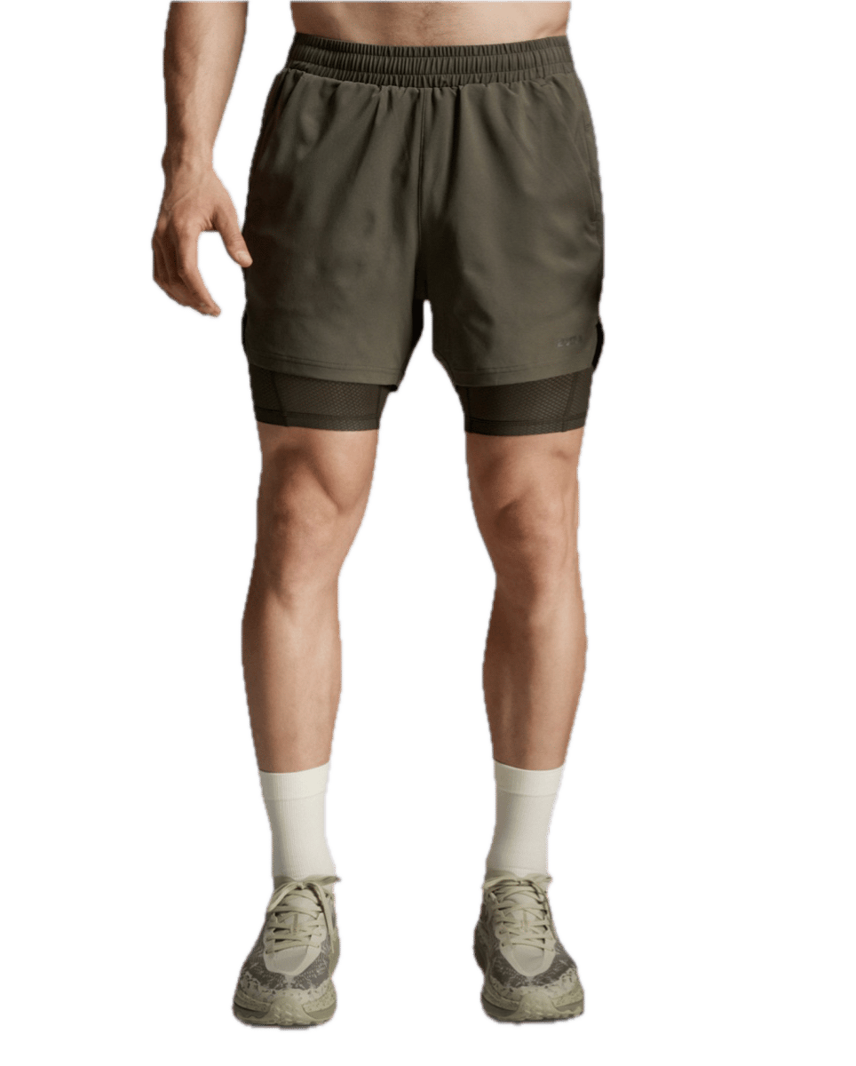 2XU Men's Aero Mesh 2-In-1 5 Inch Shorts Flint/black Reflective