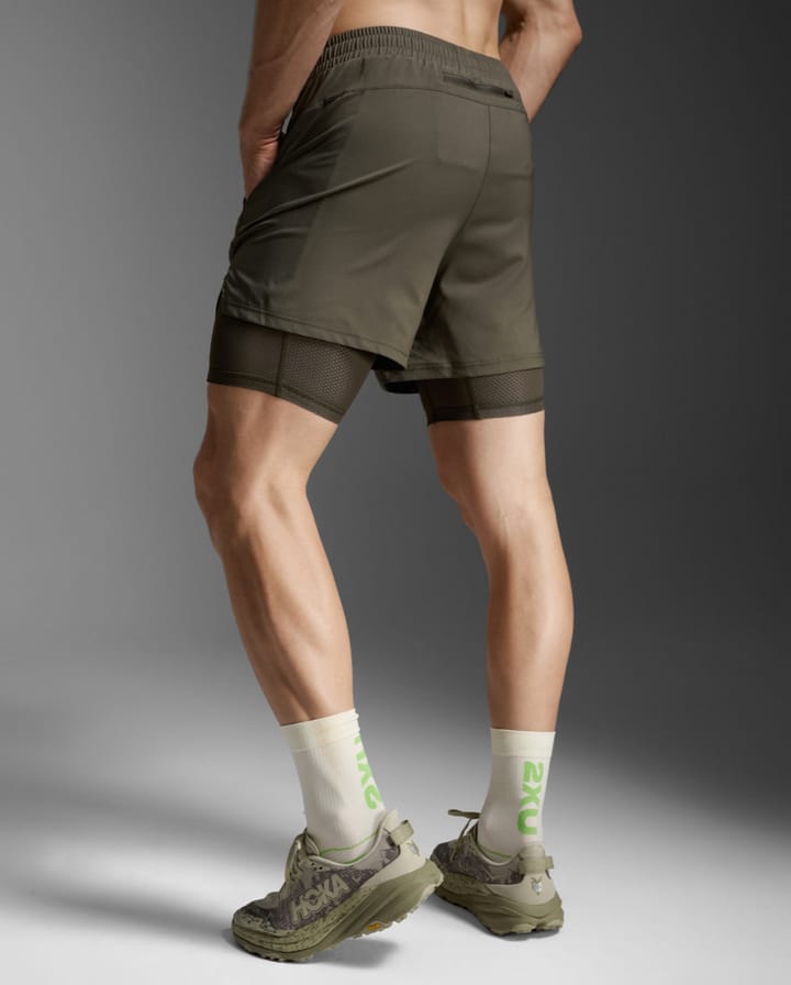 2XU Men's Aero Mesh 2-In-1 5 Inch Shorts Flint/black Reflective 2XU