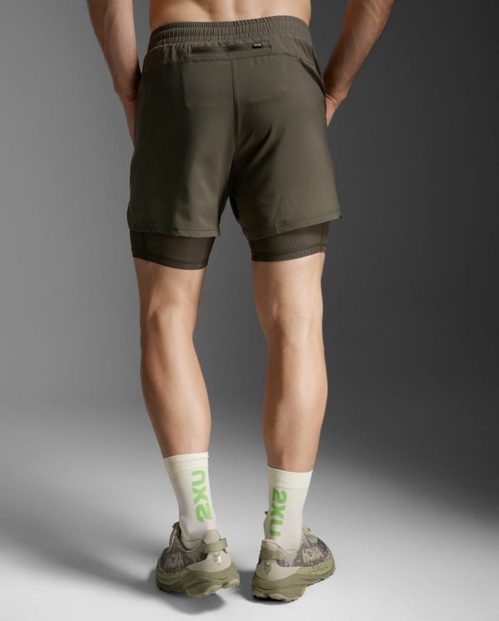 2XU Men's Aero Mesh 2-In-1 5 Inch Shorts Flint/black Reflective 2XU