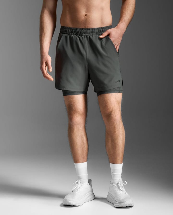 2XU Men's Aero Mesh 2-In-1 5 Inch Shorts Jupiter/black Reflective 2XU