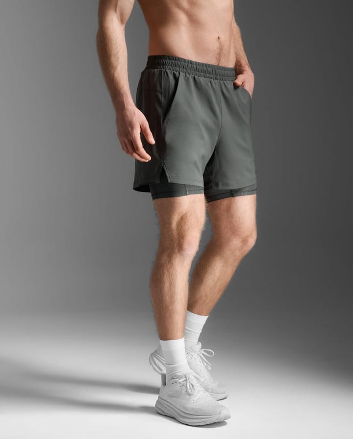 2XU Men's Aero Mesh 2-In-1 5 Inch Shorts Jupiter/black Reflective 2XU