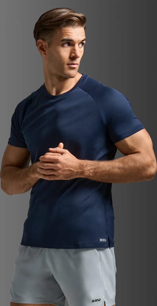2XU Men'S Aero Mesh Tee Midnight/silver Reflective 2XU
