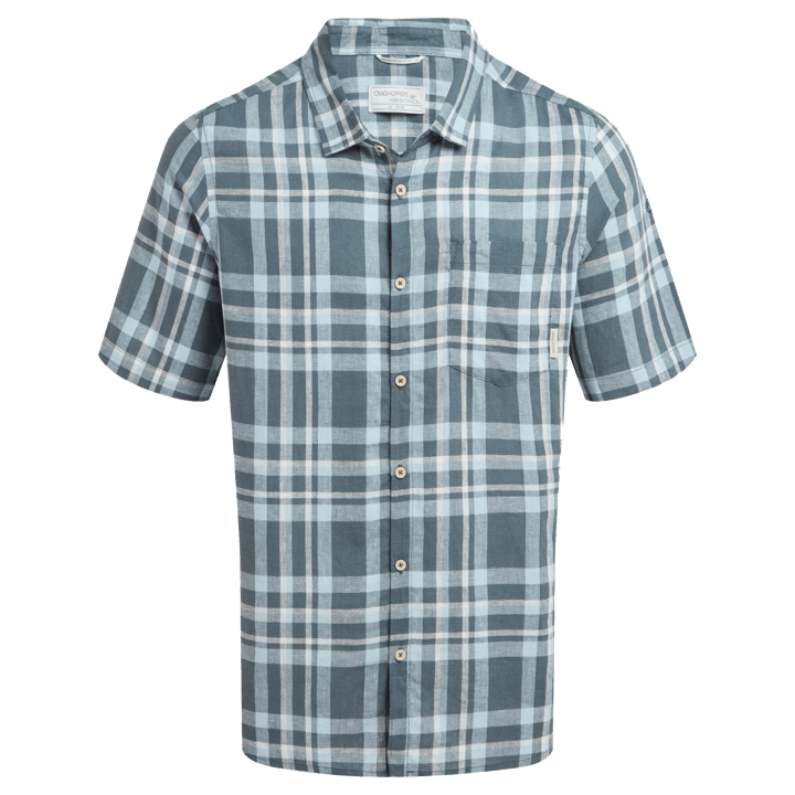 Craghoppers Men's Cartwright Short Sleeved Shirt Blue Stone Check Craghoppers