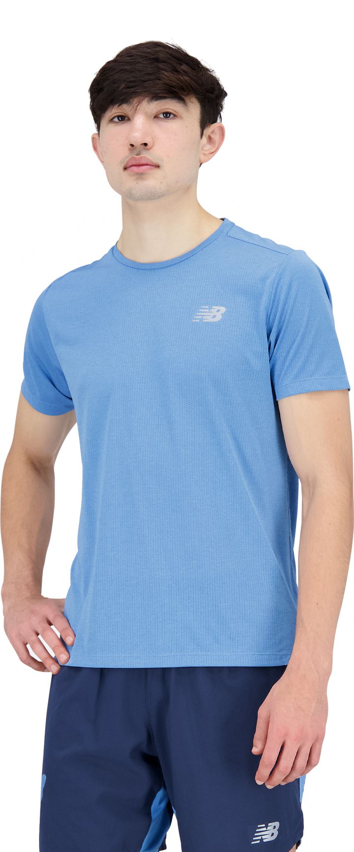 New Balance Men's Impact Run Short Sleeve Heritage Blue Heather New Balance New Balance Men's Impact Run Short Sleeve Heritage Blue Heather New Balance