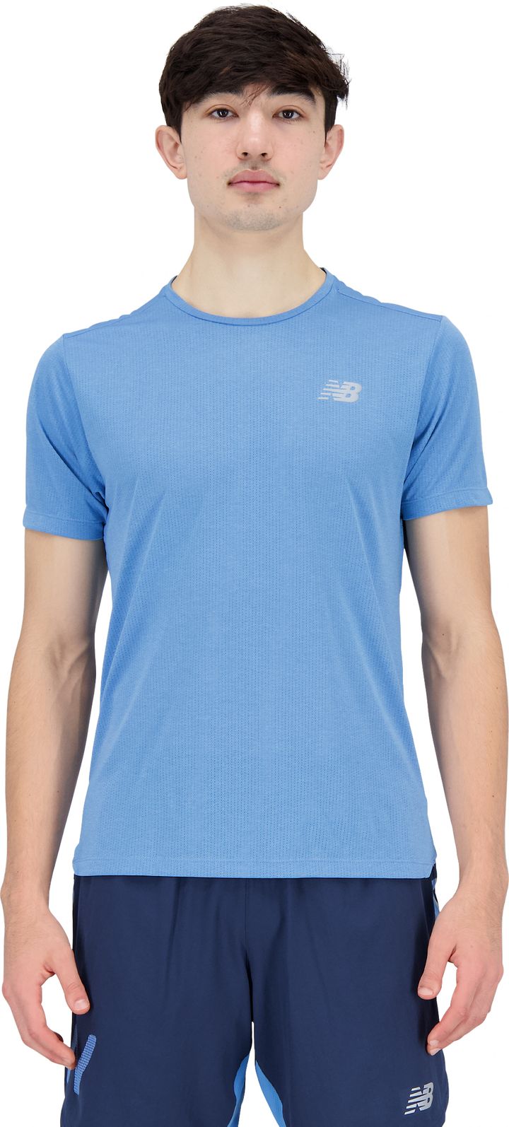 New Balance Men's Impact Run Short Sleeve Heritage Blue Heather New Balance New Balance Men's Impact Run Short Sleeve Heritage Blue Heather New Balance