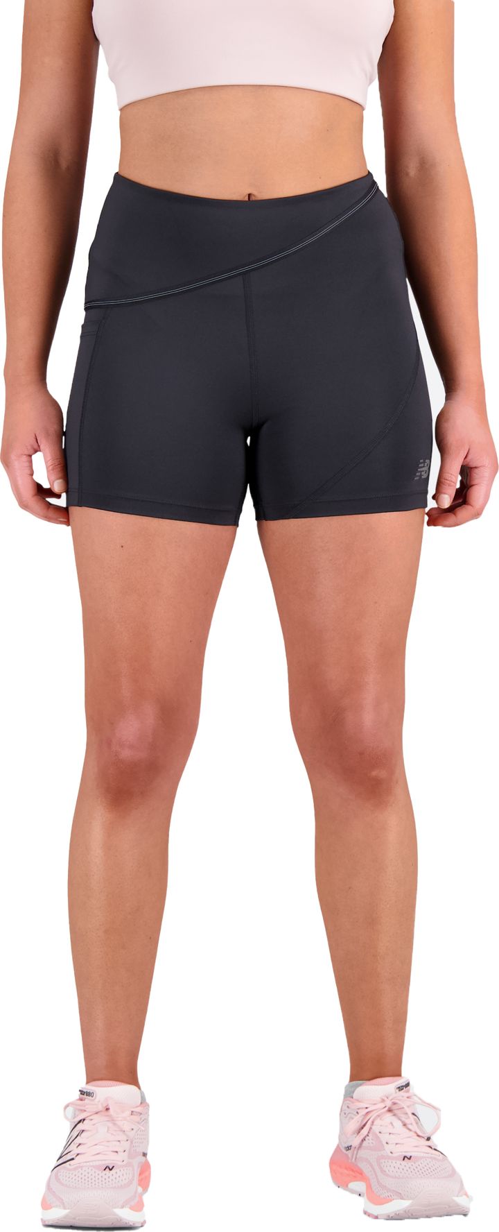 Women's Q Speed Shape Shield 4 Inch Fitted Short Black New Balance