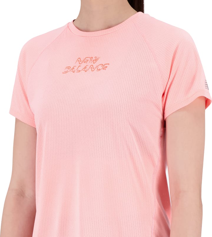 New Balance Women's United Airlines NYC Half Impact Run Graphic Short Sleeve Grapefruit Heather New Balance