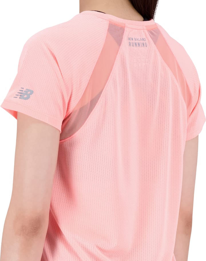 New Balance Women's United Airlines NYC Half Impact Run Graphic Short Sleeve Grapefruit Heather New Balance