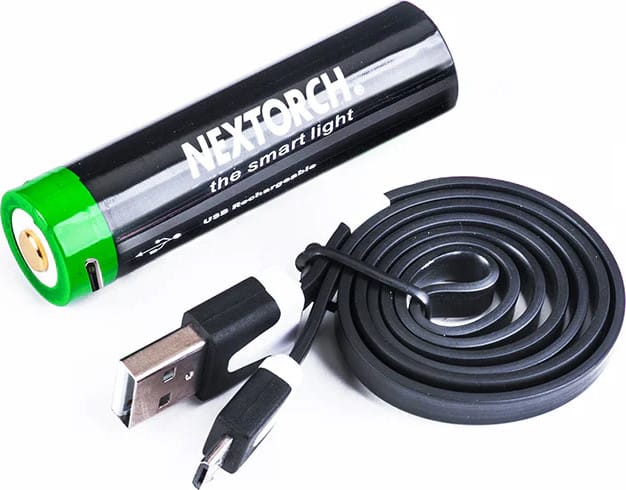 NexTorch Laddningsbart 18650,3400 Mah, Med Inbyggd Usb-Laddport Inkl Laddkabel