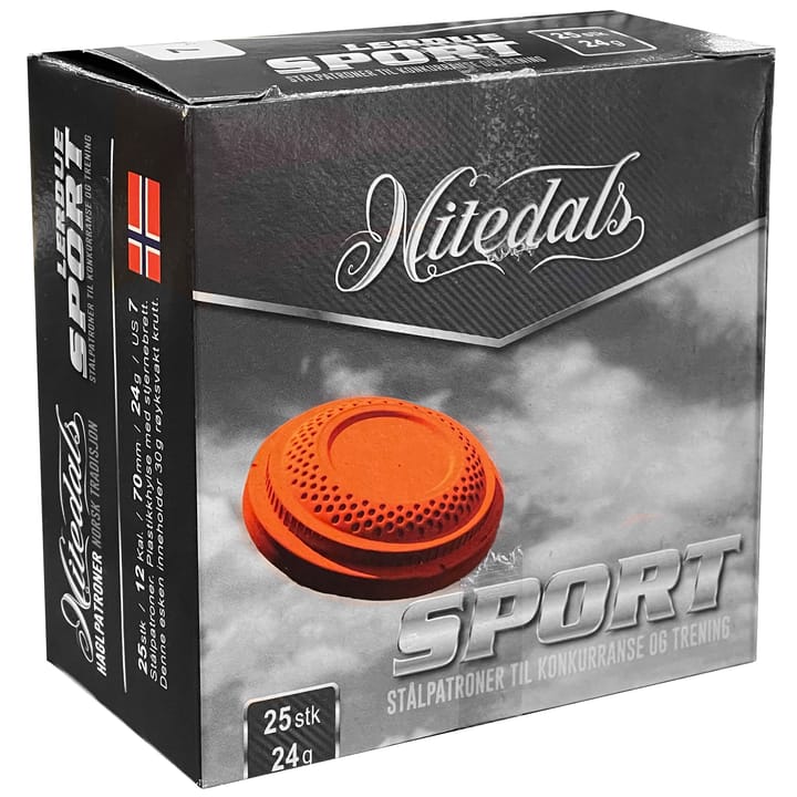Nitedals Nitedals Sport Stål 12/70 Us7 24 G Treningspatron. 25pk. Nitedals Nitedals Nitedals Sport Stål 12/70 Us7 24 G Treningspatron. 25pk. Nitedals