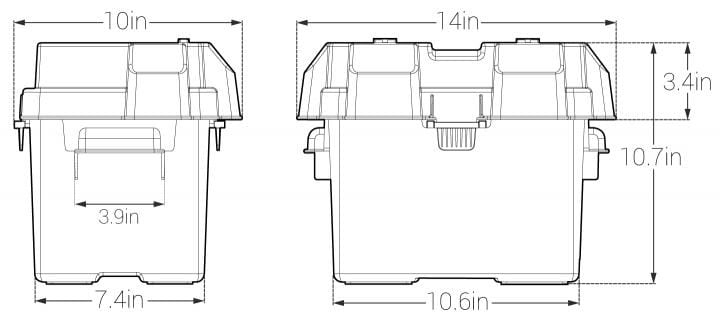 Noco Noco Batterikasse 266x182x243mm Plastkasse Liten Til Batteri Noco