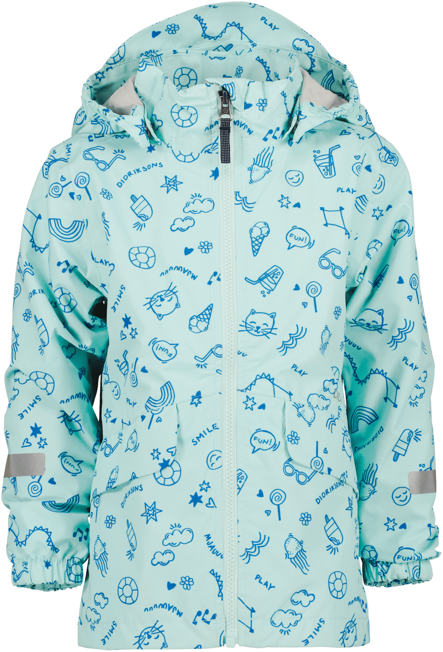Didriksons Kids' Norma Printed Jacket 3 Doodle Pale Mint