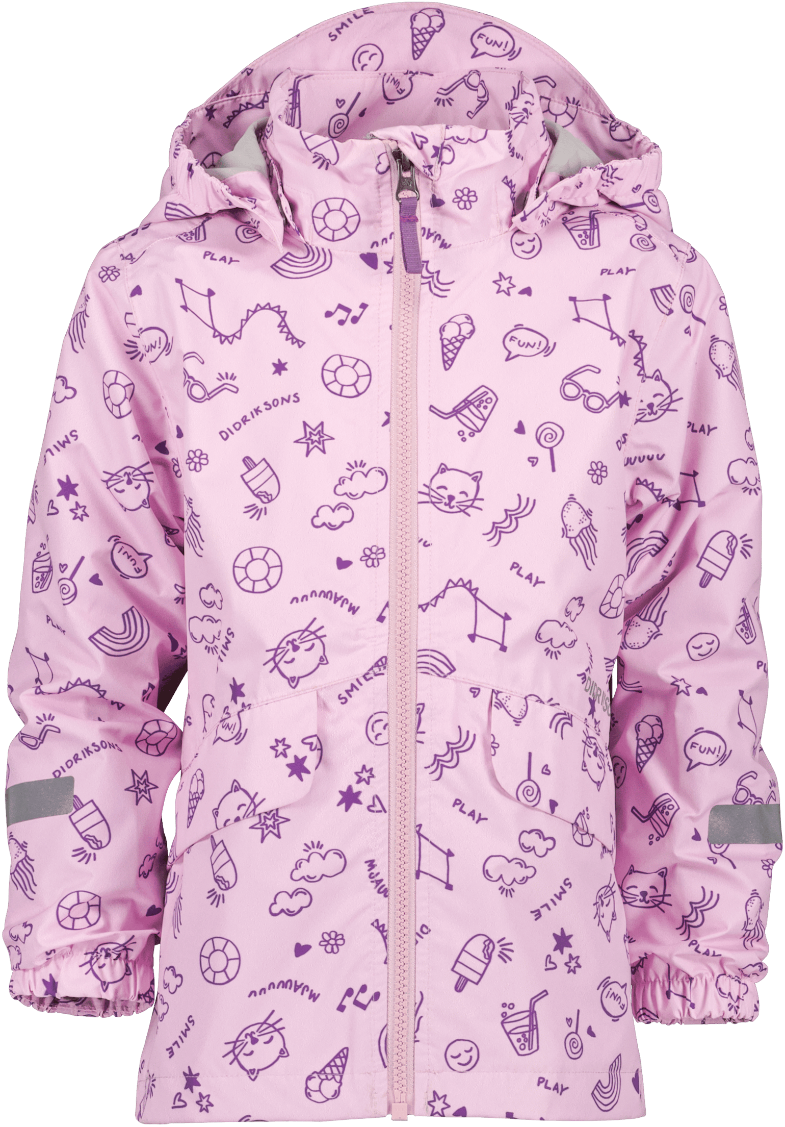 Didriksons Kids' Norma Printed Jacket 3 Doodle Orchid Pink