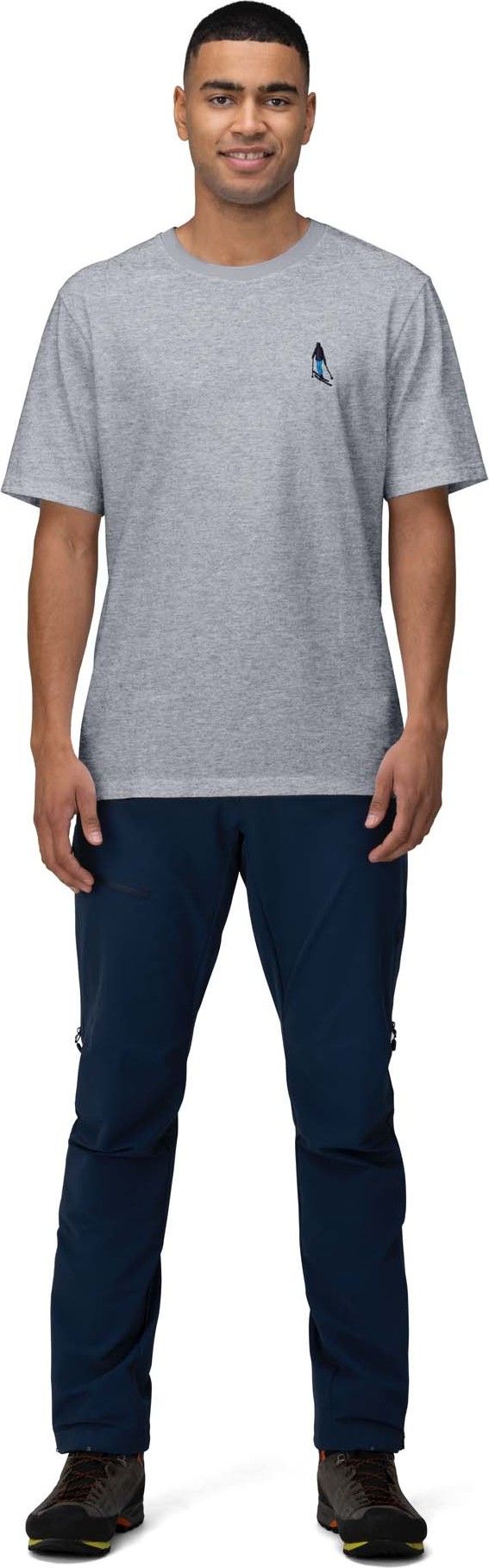 Norrøna Men's /29 Cotton Activity Embroidery T-Shirt Grey Melange Norrøna