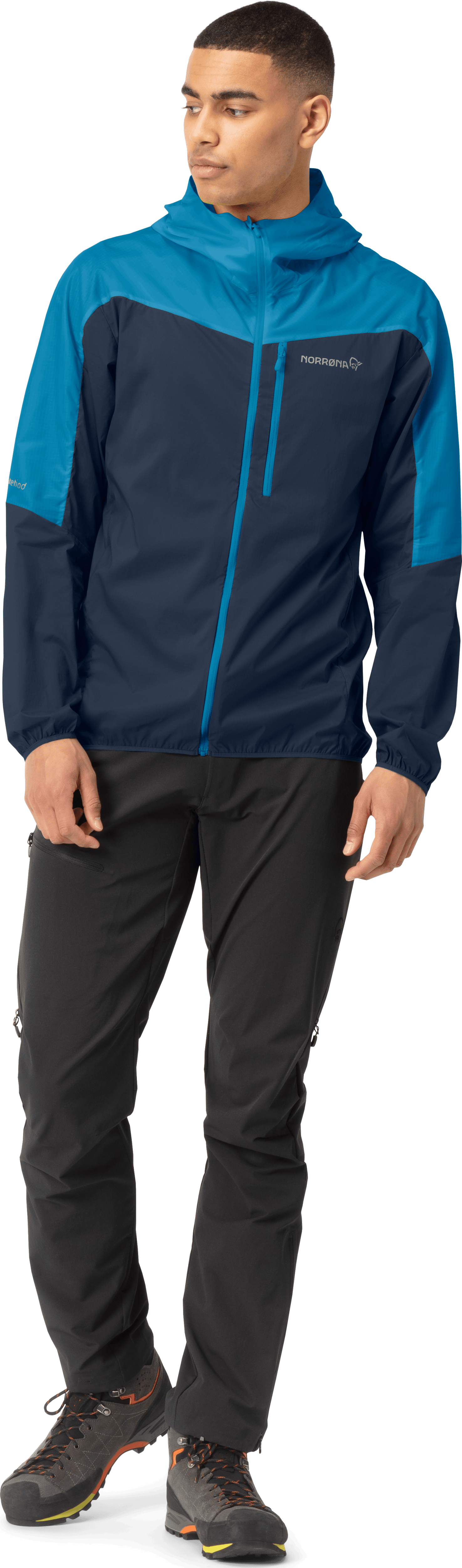 Norrøna Men's Falketind Aero60 Hood Hawaiian Surf/Indigo Night Norrøna Men's Falketind Aero60 Hood Hawaiian Surf/Indigo Night