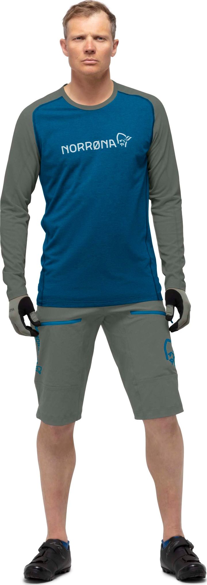 Norrøna Fjørå Equaliser Lightweight Long Sleeve (M) Mykonos Blue/Castor Grey Norrøna