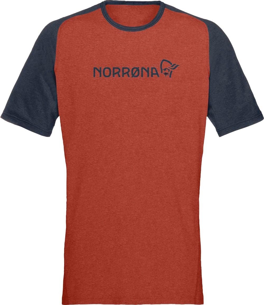 Norrøna Men's Fjørå Equaliser Lightweight T-Shirt  Rooibos Tea/Indigo Night