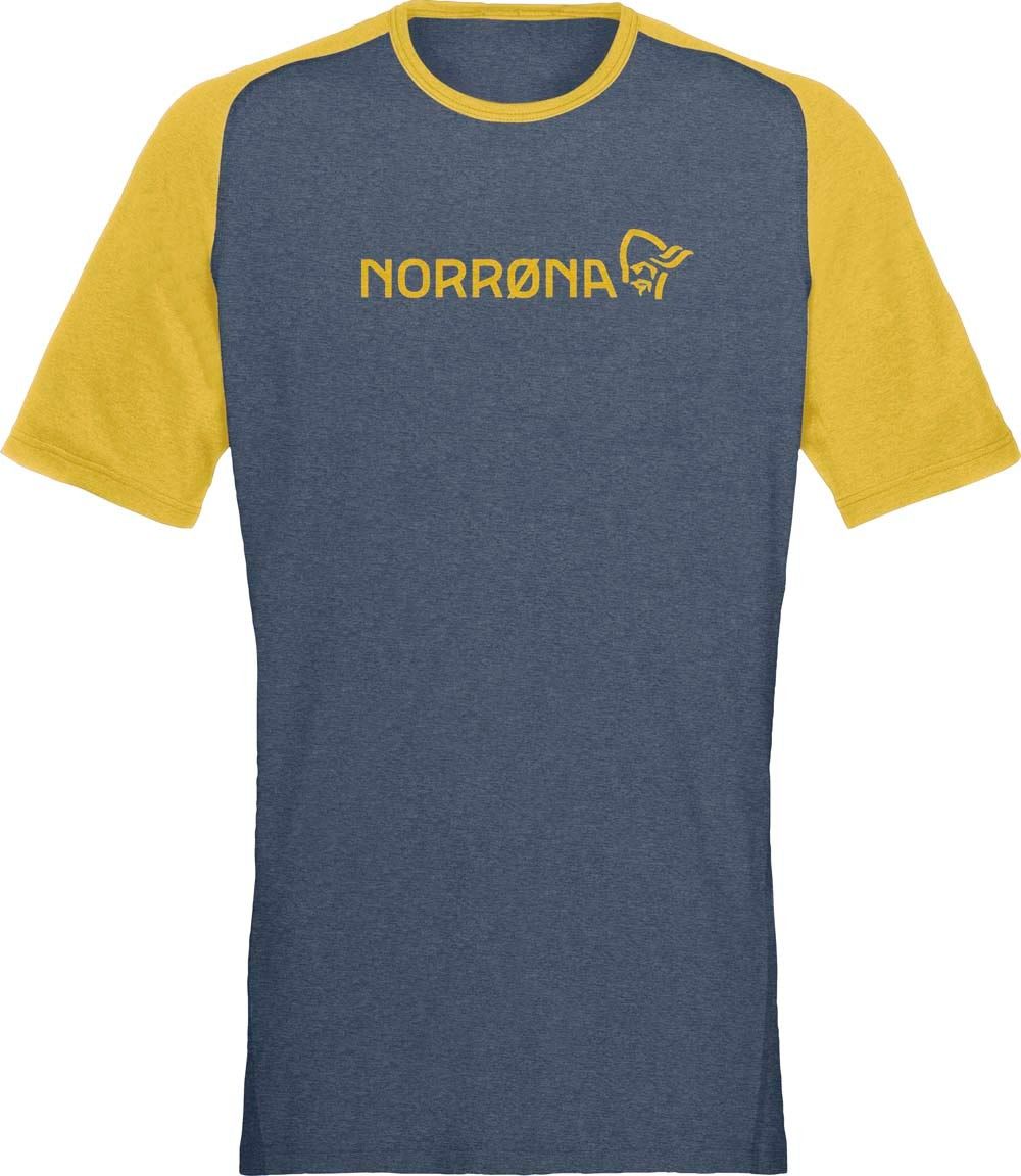 Norrøna Men's Fjørå Equaliser Lightweight T-Shirt  Sulphur/Vintage Indigo