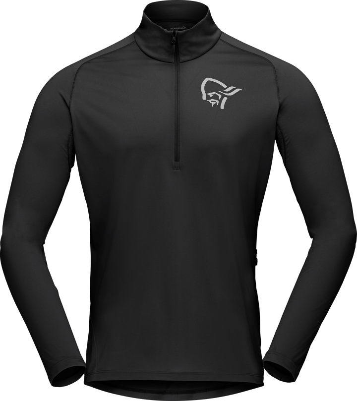 Norrøna Men's Fjørå Equaliser Long Sleeve Zip Top Caviar Norrøna