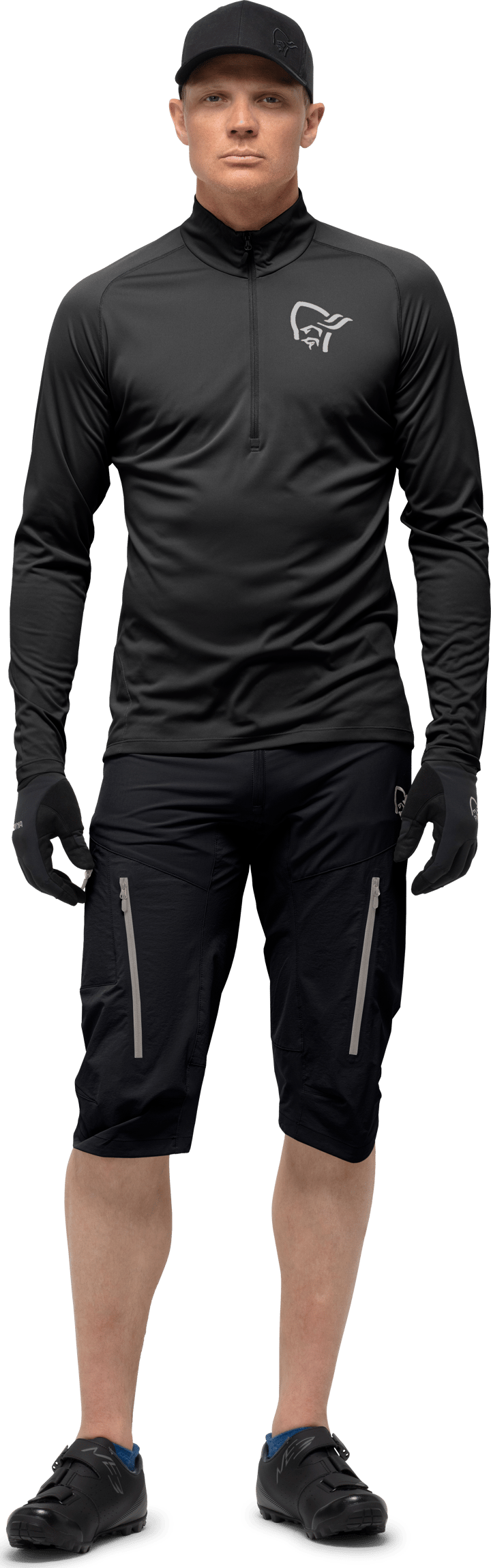 Norrøna Men's Fjørå Equaliser Long Sleeve Zip Top Caviar Norrøna
