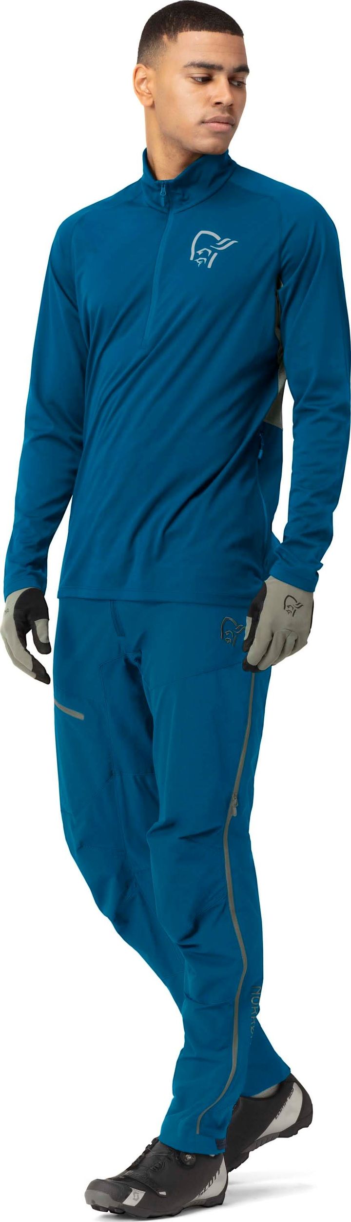 Norrøna Men's Fjørå Equaliser Long Sleeve Zip Top Mykonos Blue/Castor Grey Norrøna Norrøna Men's Fjørå Equaliser Long Sleeve Zip Top Mykonos Blue/Castor Grey Norrøna