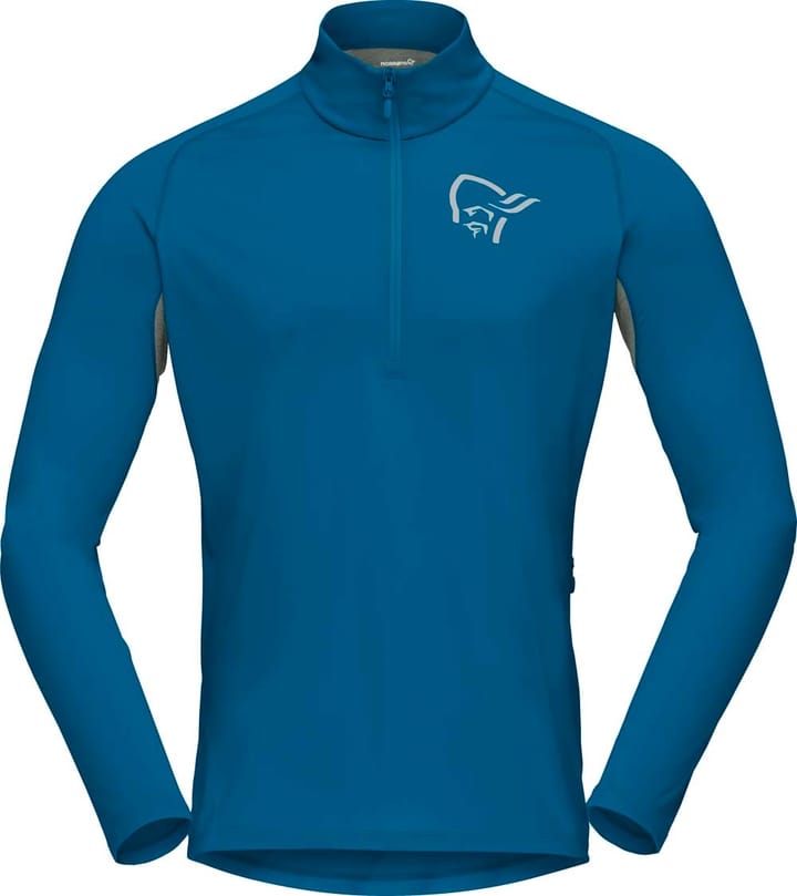 Norrøna Men's Fjørå Equaliser Long Sleeve Zip Top Mykonos Blue/Castor Grey Norrøna Norrøna Men's Fjørå Equaliser Long Sleeve Zip Top Mykonos Blue/Castor Grey Norrøna