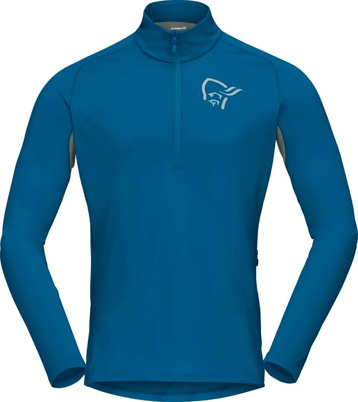 Norrøna Fjørå Equaliser Long Sleeve Zip Top M's Mykonos Blue/Castor Grey Norrøna