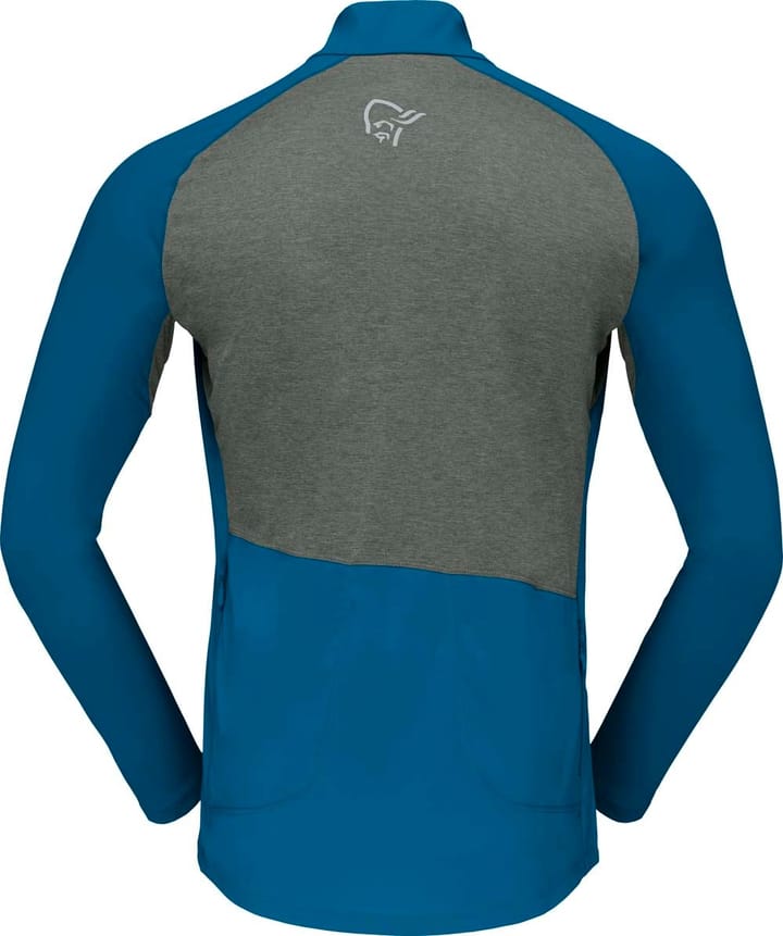 Norrøna Men's Fjørå Equaliser Long Sleeve Zip Top Mykonos Blue/Castor Grey Norrøna Norrøna Men's Fjørå Equaliser Long Sleeve Zip Top Mykonos Blue/Castor Grey Norrøna