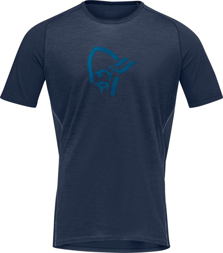 Norrøna Men's Fjørå Wool T-Shirt Indigo Night/Mykonos Blue Norrøna