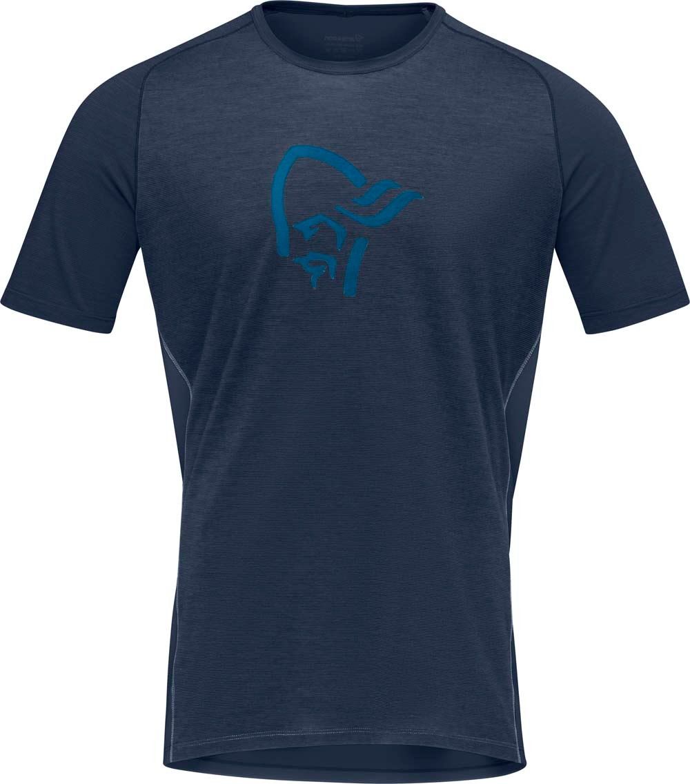 Men's Fjørå Wool T-Shirt Indigo Night/Mykonos Blue