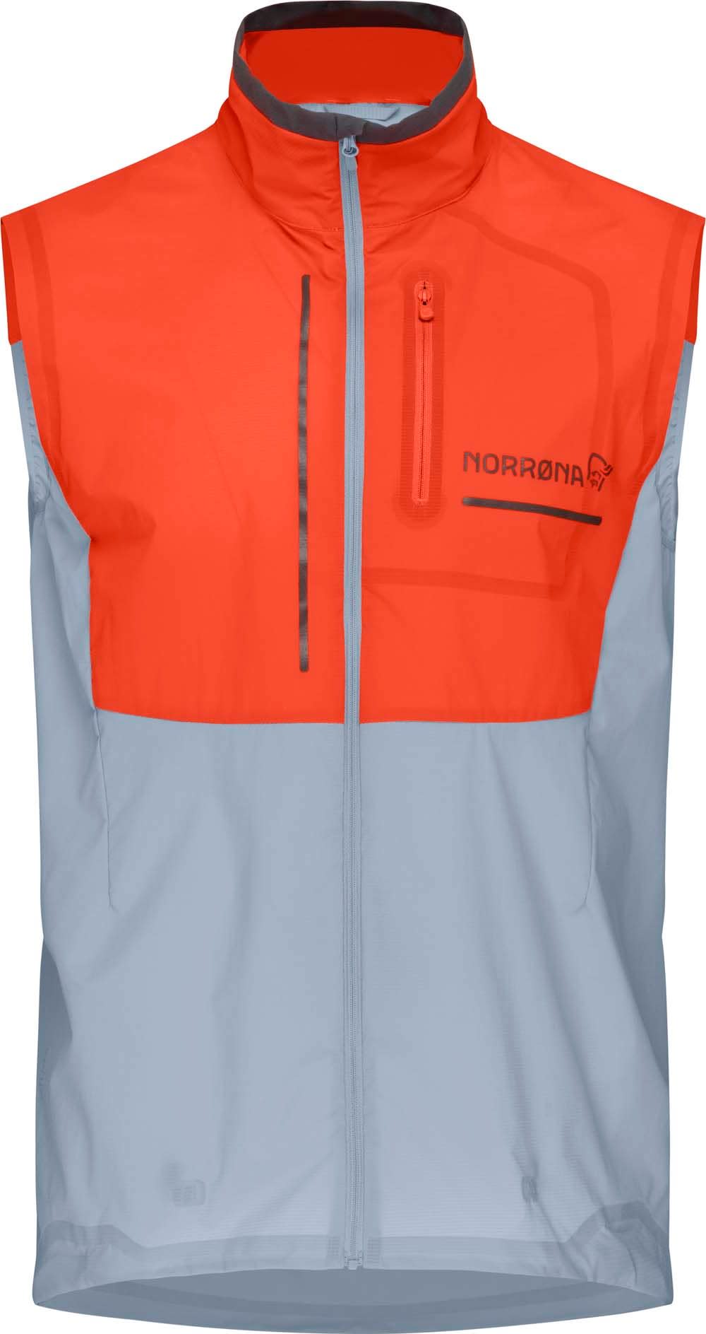 Norrøna Men's Senja Aero90 Vest Arednalin/Blue Fog