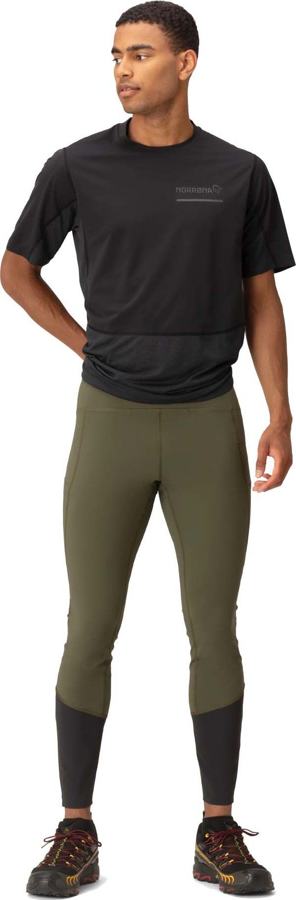 Norrøna Men's Senja Equaliser Stretch Tights  Olive Night/Caviar Norrøna