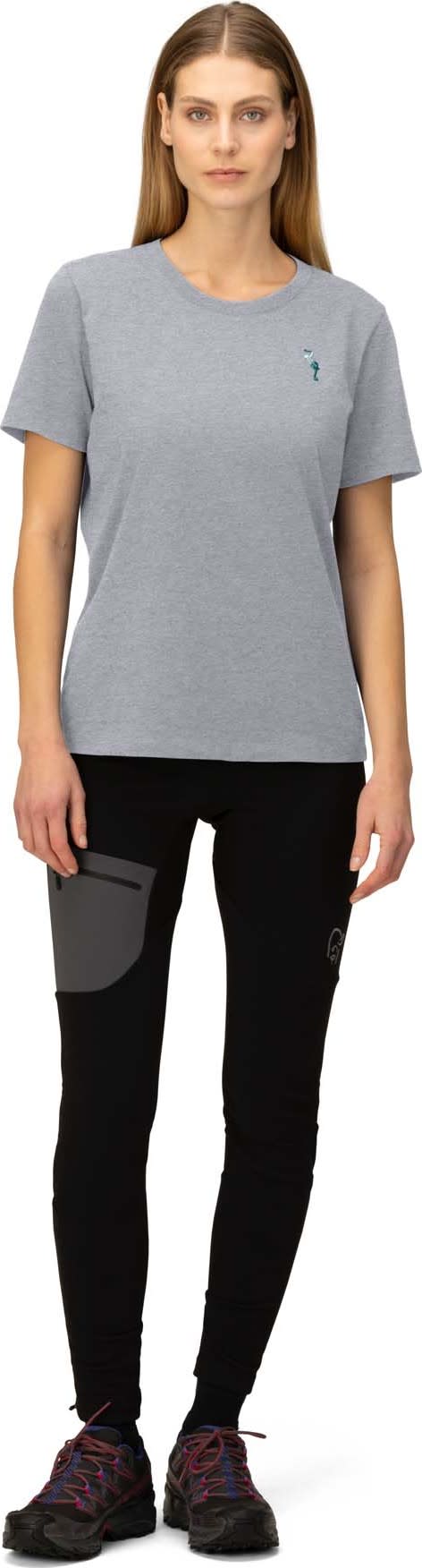 Norrøna Women's /29 Cotton Activity Embroidery T-Shirt Grey Melange Norrøna