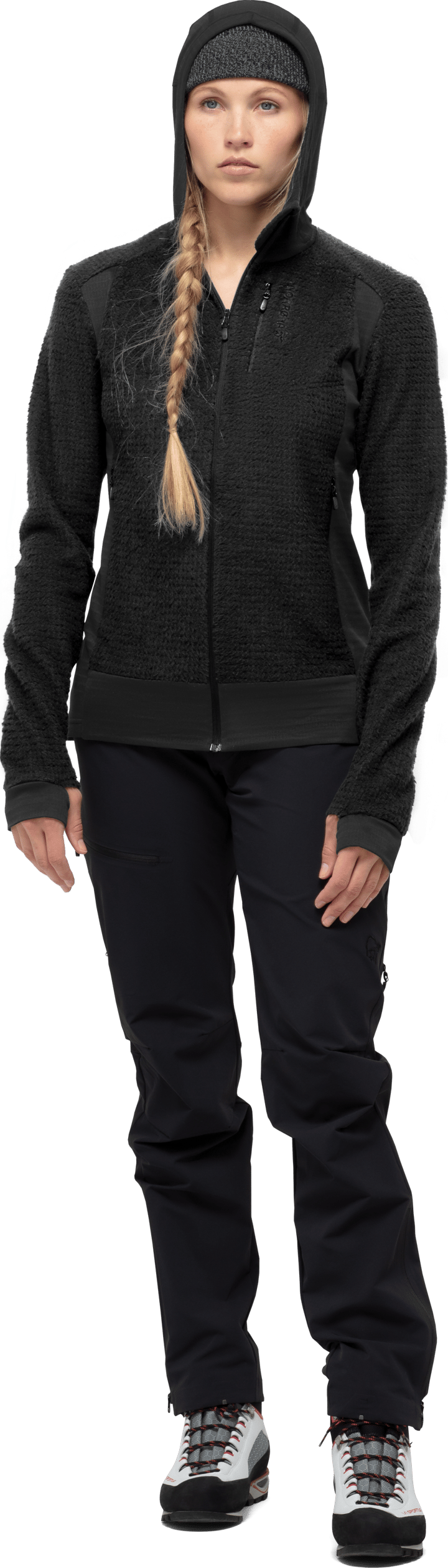 Women's Falketind Alpha120 Zip Hood Caviar Norrøna