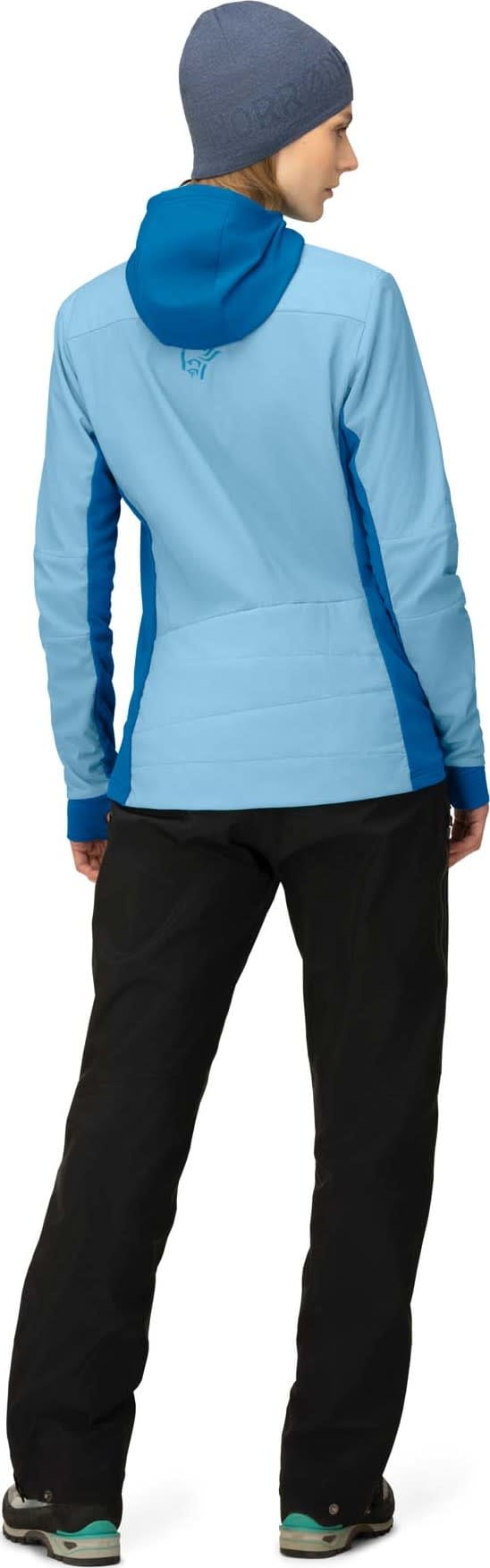 Women's Falketind Alpha90 Insulated Zip Hood Aquarius/Mykonos Blue Norrøna