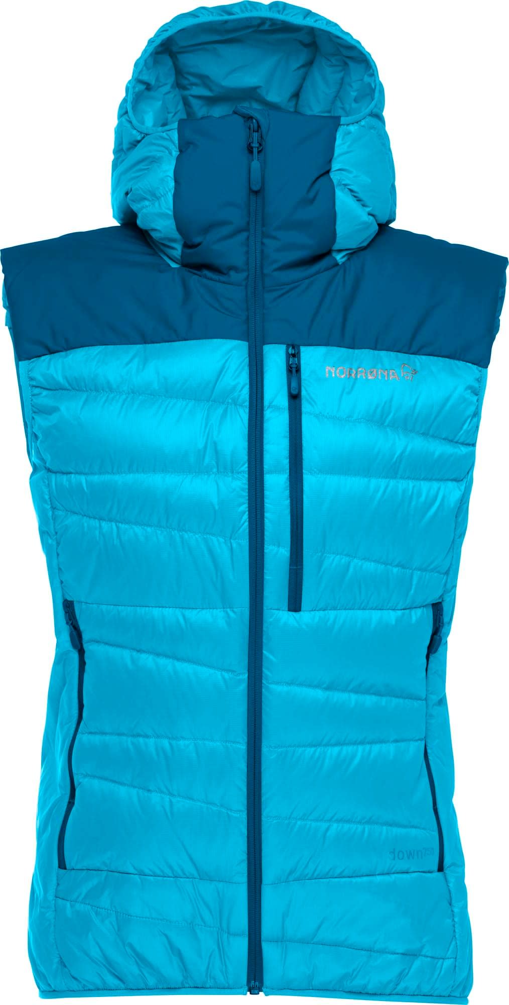 Women’s Falketind Down750 Vest Aquarius/Mykonos Blue