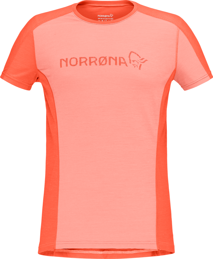 Norrøna Women's Falketind Equaliser Merino T-Shirt Peach Amber/Orange Alert Norrøna
