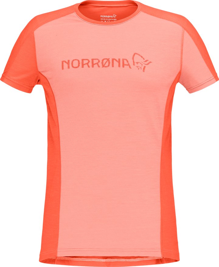 Women's Falketind Equaliser Merino T-Shirt Peach Amber/Orange Alert Norrøna