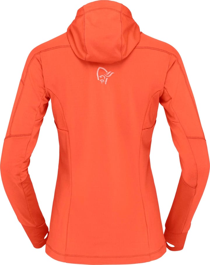 Women's Falketind Power Grid Hood Orange Alert Norrøna