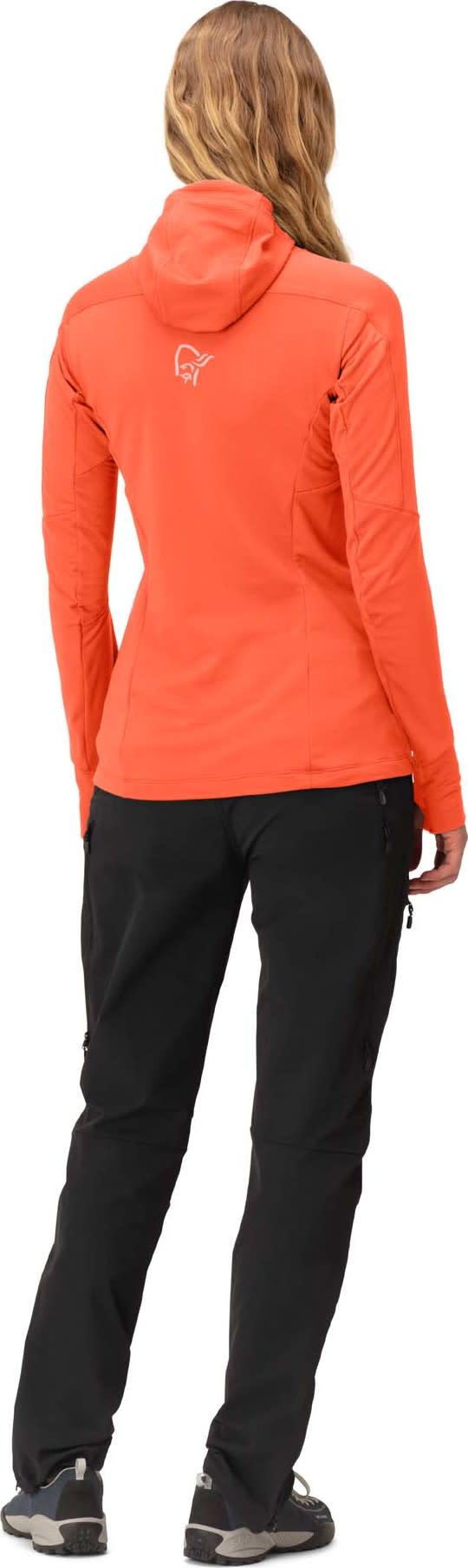 Women's Falketind Power Grid Hood Orange Alert Norrøna