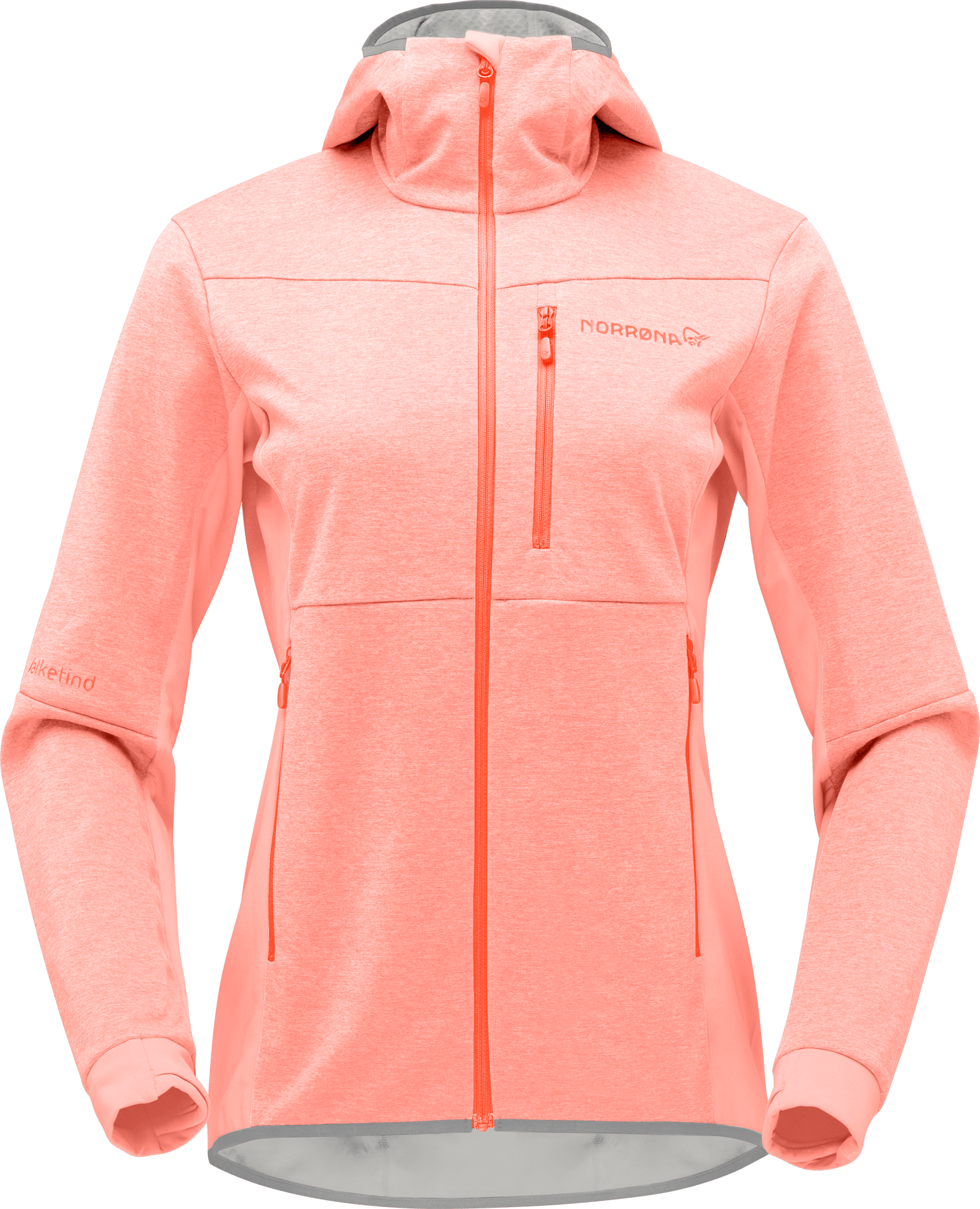 Women's Falketind Warm2 Octa Hood Orange Alert/Peach Amber