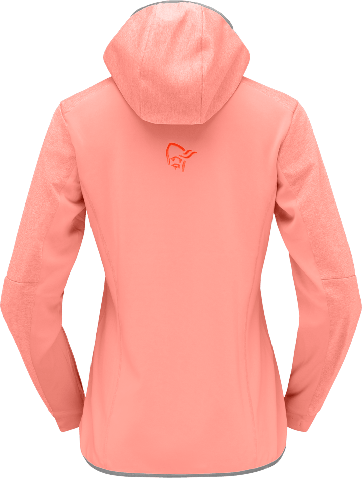 Women's Falketind Warm2 Octa Hood Orange Alert/Peach Amber Norrøna