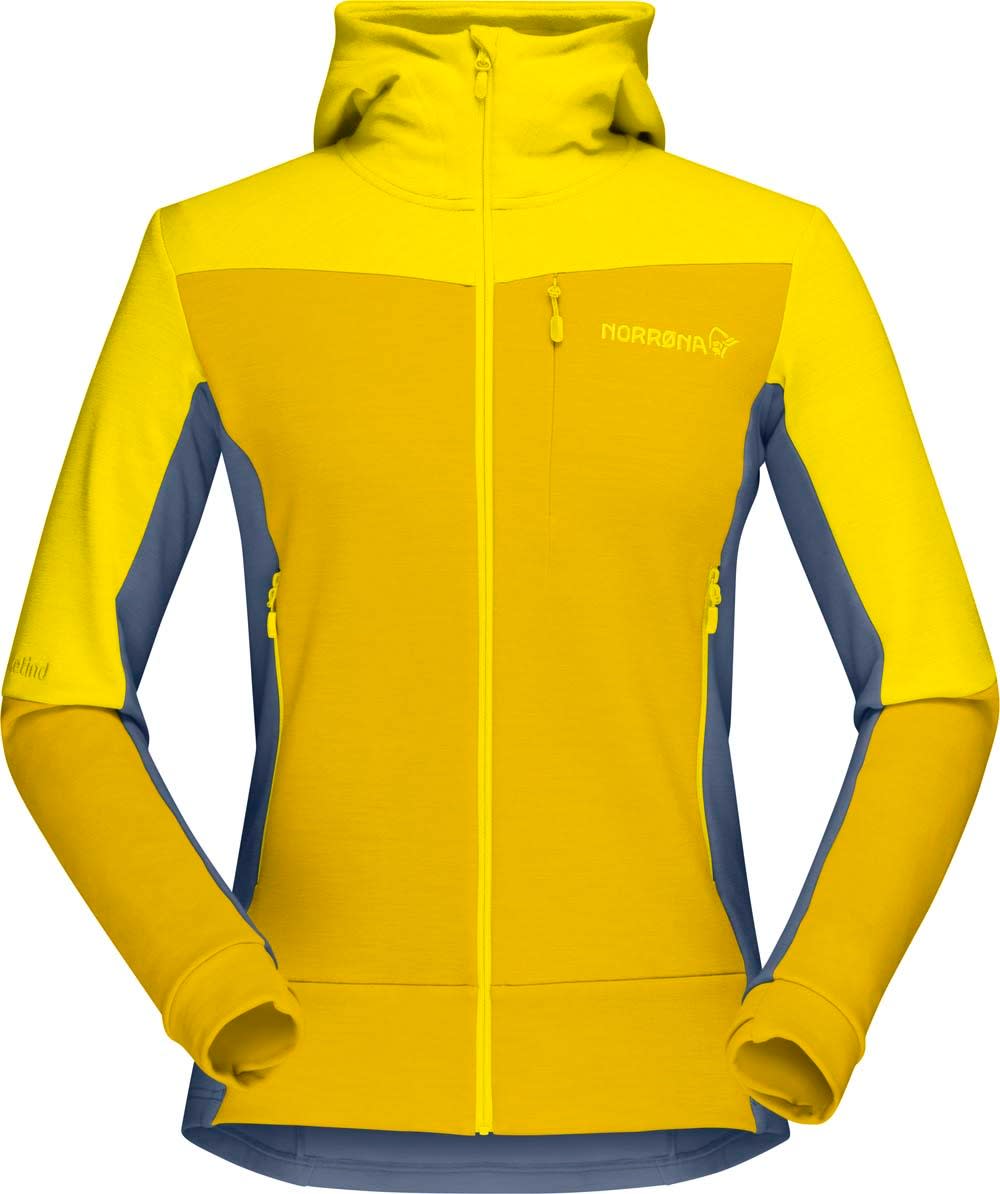 Women's Falketind Warmwool2 Stretch Zip Hood Blazing Yellow/Sulphur