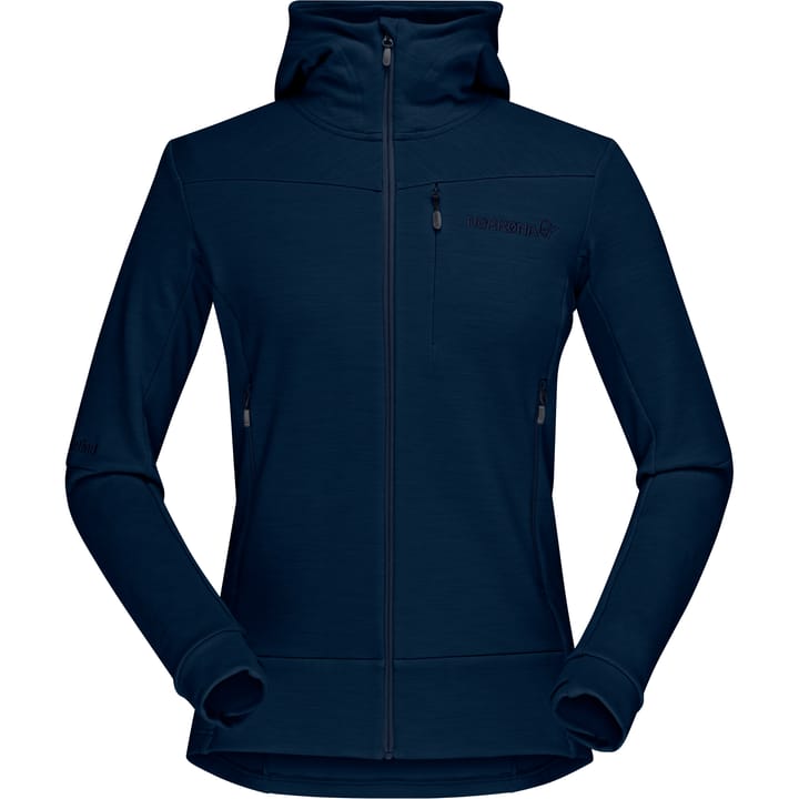 Women's Falketind Warmwool2 Stretch Zip Hood Indigo Night Norrøna