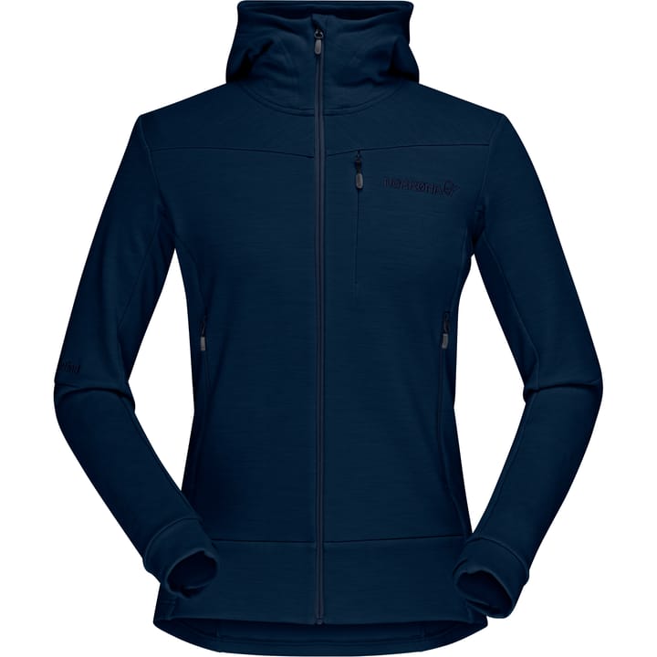Norrøna Women's Falketind Warmwool2 Stretch Zip Hood Indigo Night Norrøna