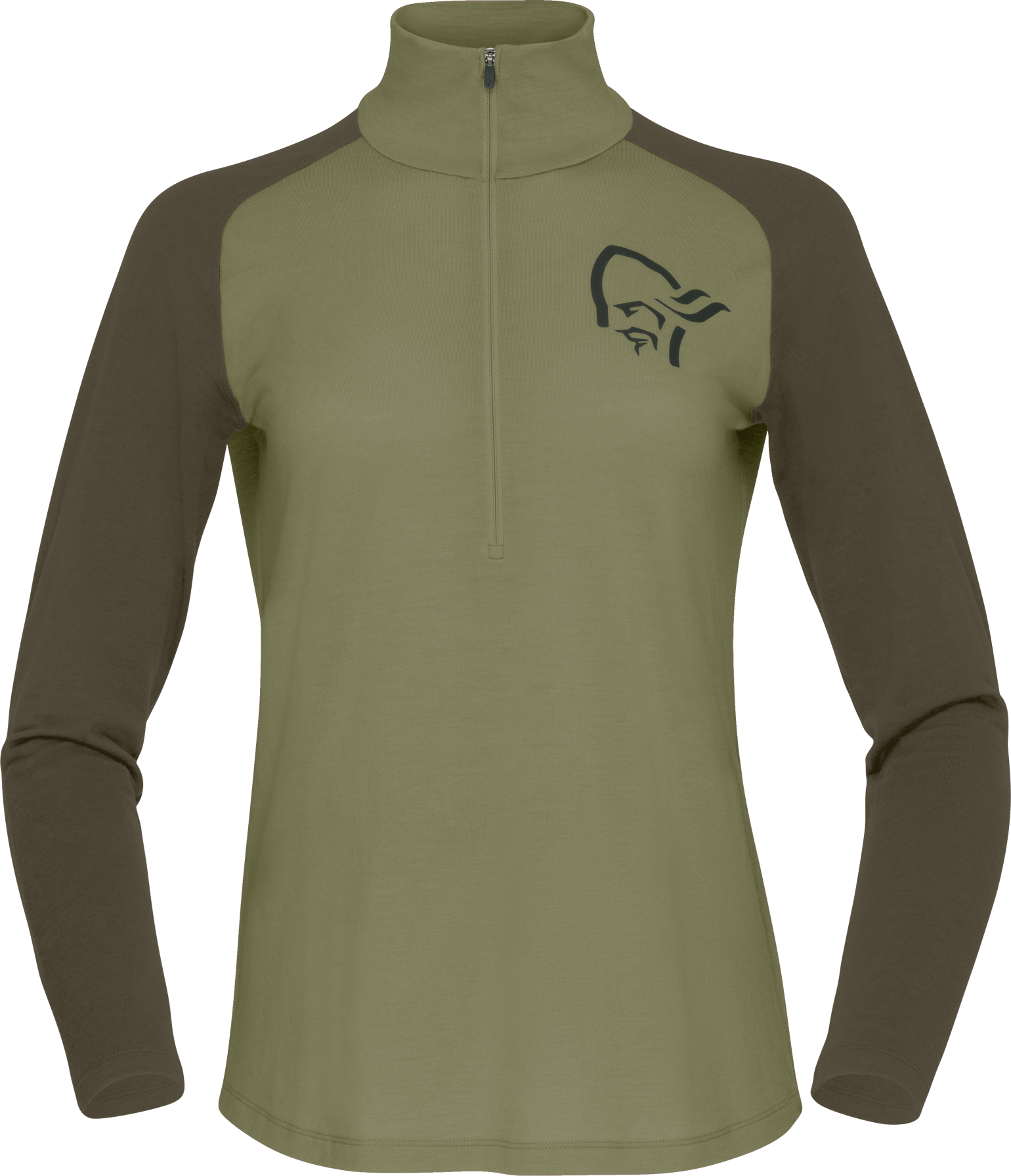 Norrøna Women's Femund pureUll Zip Neck Loden Green