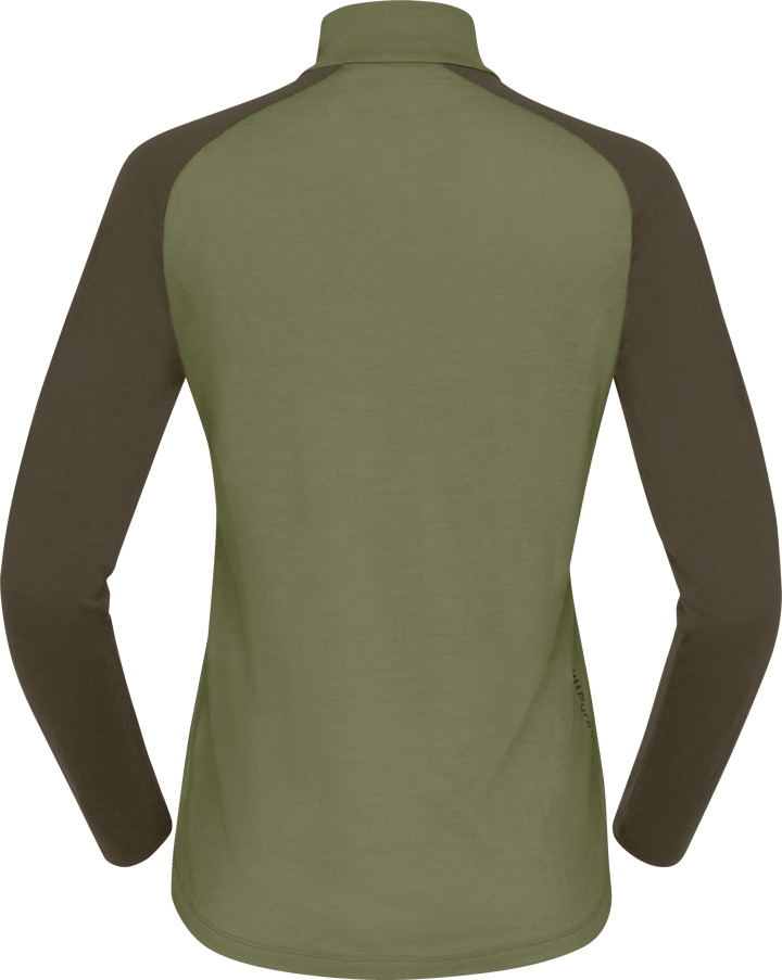 Norrøna Women's Femund pureUll Zip Neck Loden Green Norrøna