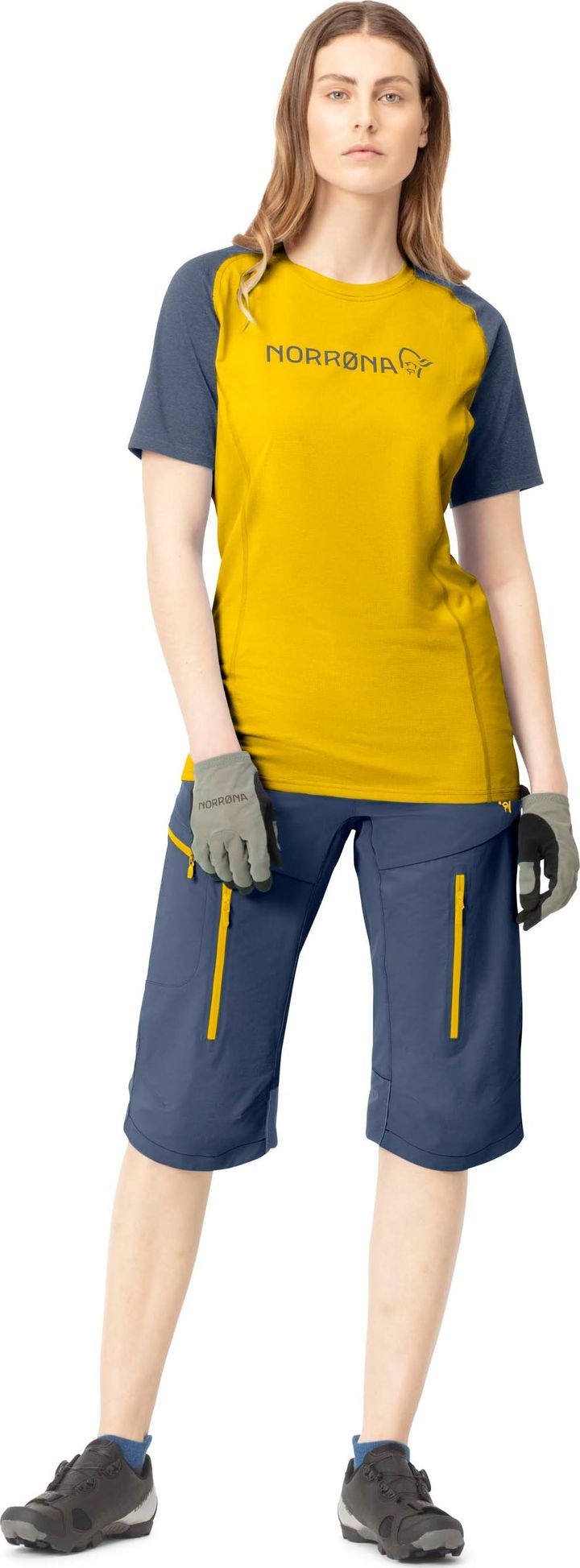 Norrøna Women's Fjørå Equaliser Lightweight T-Shirt Sulphur/Vintage Indigo Norrøna