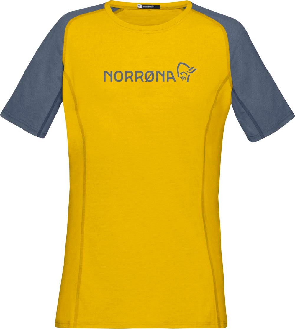 Norrøna Women's Fjørå equaliser lightweight T-Shirt Sulphur/Vintage Indigo M, Sulphur/Vintage Indigo