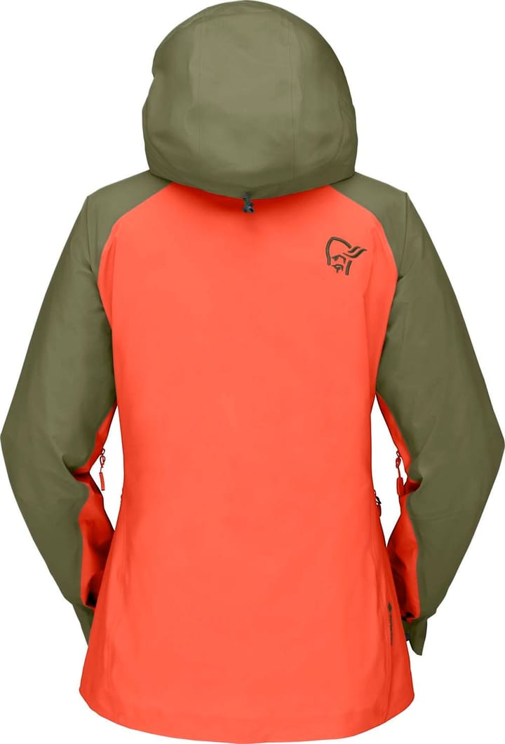 Women's Lyngen Gore-tex Jacket Olive Night/Orange Alert Norrøna